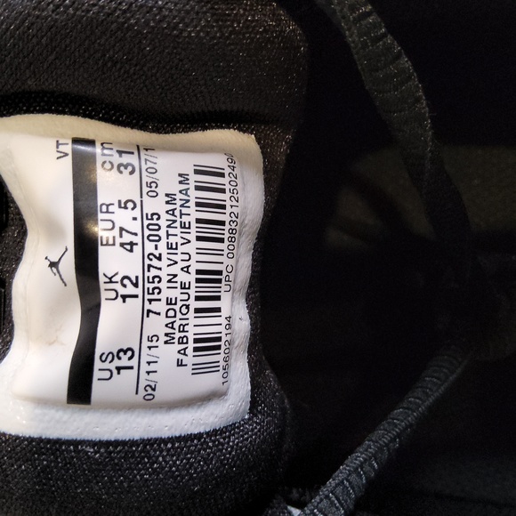 Jordan Flight Runner 2 Mens Black/White Running Shoes Sneaker 715572-005 Sz 13 - Picture 6 of 6